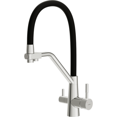 Смеситель CERSANIT для кухни VIVO однорычажный с фильтром с гибким изливом, хром